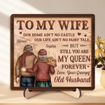 Custom Name My Queen Forever Gifts for Wife - Personalized Wooden Plaque