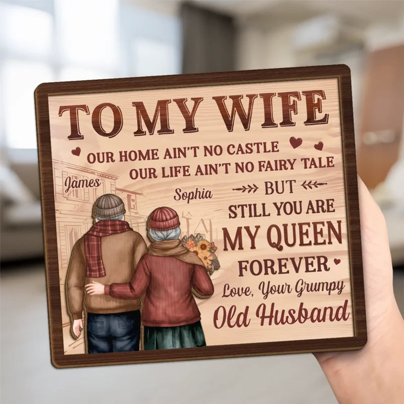 Forever My Always - Couple Personalized Custom 2-Layered Wooden Plaque With Stand - Gift For Husband Wife, Anniversary