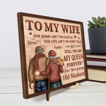Custom Name My Queen Forever Gifts for Wife - Personalized Wooden Plaque