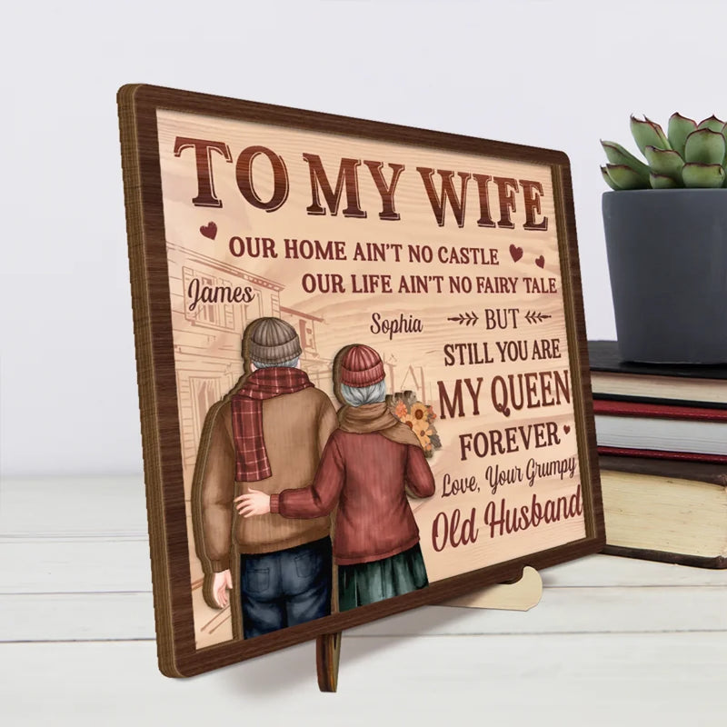 Forever My Always - Couple Personalized Custom 2-Layered Wooden Plaque With Stand - Gift For Husband Wife, Anniversary