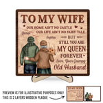 Custom Name My Queen Forever Gifts for Wife - Personalized Wooden Plaque