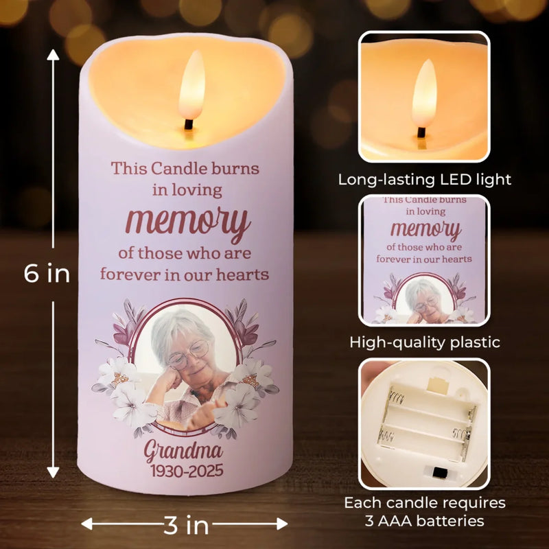 Custom Photo This Candle Is A Reminder Of Our Love - Memorial Personalized Custom LED Candle - Sympathy Gift For Family Members