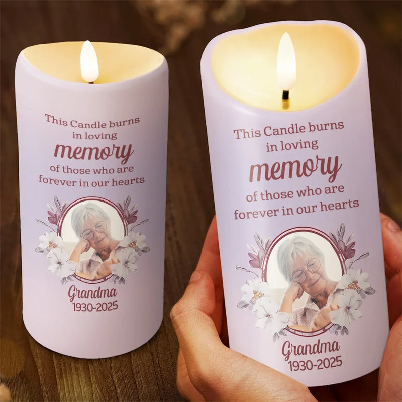 Custom Photo This Candle Is A Reminder Of Our Love - Memorial Personalized Custom LED Candle - Sympathy Gift For Family Members