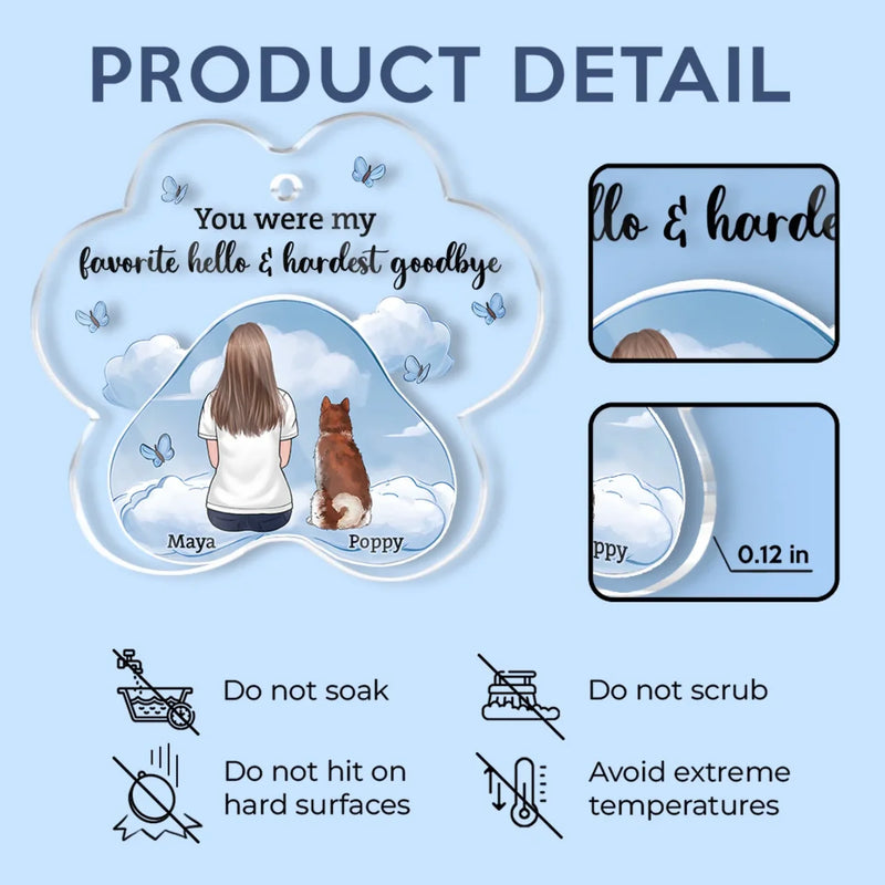 A Thoughtful Way To Remember Your Furry Friend - Memorial Personalized Custom Car Ornament - Acrylic Custom Shaped - Sympathy Gift For Pet Owners, Pet Lovers
