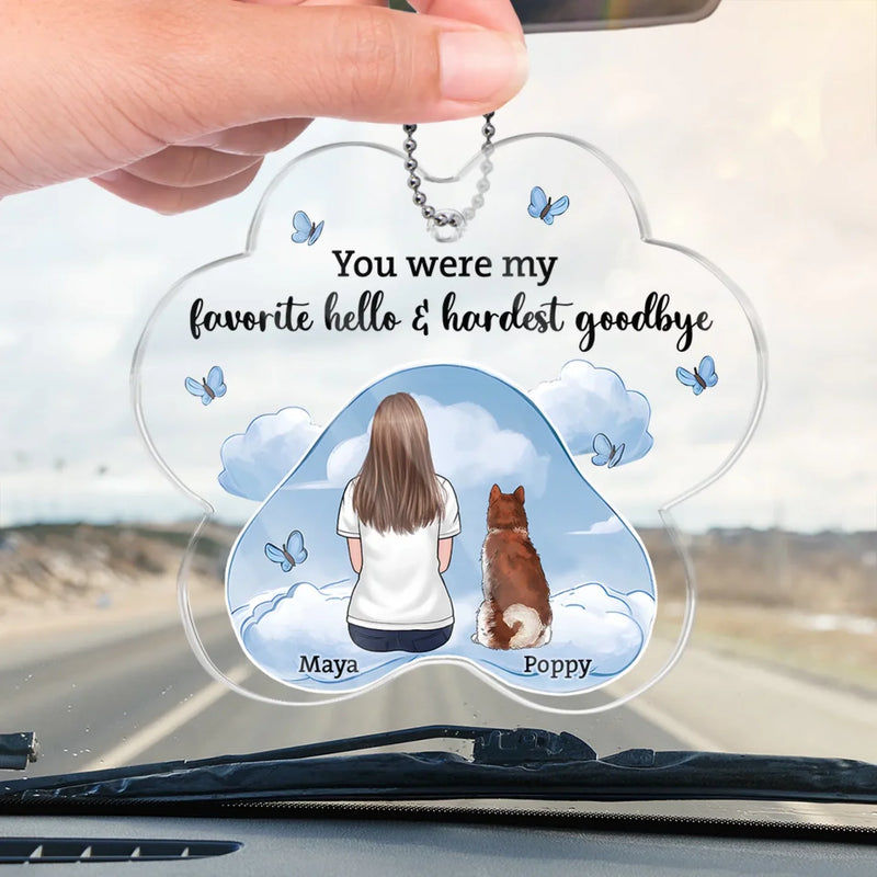 A Thoughtful Way To Remember Your Furry Friend - Memorial Personalized Custom Car Ornament - Acrylic Custom Shaped - Sympathy Gift For Pet Owners, Pet Lovers