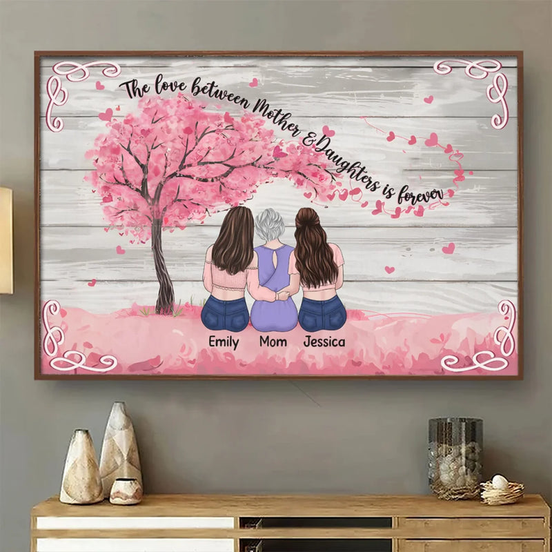 Love Keeps Us Forever Together - Family Personalized Custom Horizontal Poster - Gift For Mom