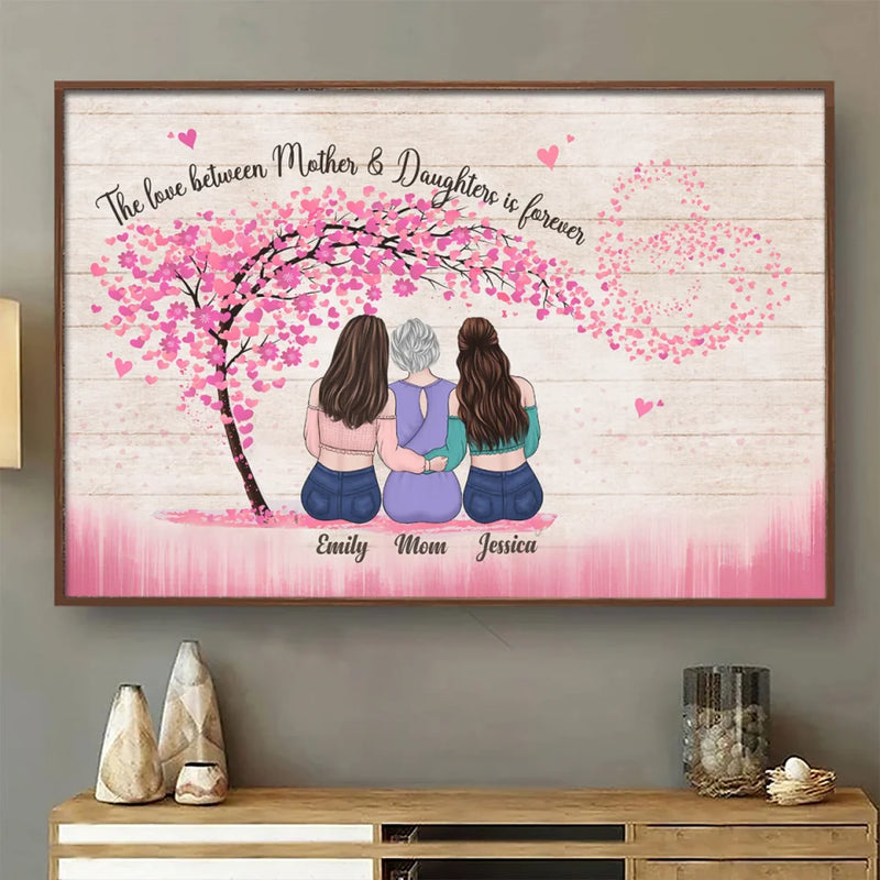 Forever Linked By Love - Family Personalized Custom Horizontal Poster - Gift For Mom