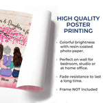 Custom Name Mother Daughter Love Gifts for Mom - Personalized Poster