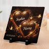 Our Love Is Timeless - Couple Personalized Custom Square Shaped Stone With Stand - Gift For Husband Wife, Anniversary