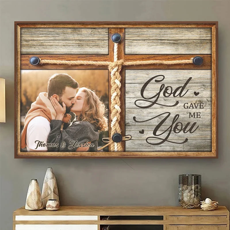 Custom Photo Together, We Fulfill Each Other’s Hearts - Couple Personalized Custom Horizontal Poster - Gift For Husband Wife, Anniversary