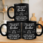 A Brother Is A First Friend - Family Personalized Custom Black Mug - Gift For Family Members