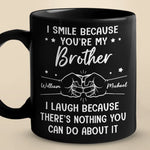 A Brother Is A First Friend - Family Personalized Custom Black Mug - Gift For Family Members