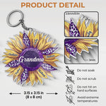 Grandmas Fill Our Hearts With Love - Family Personalized Custom Shaped Acrylic Keychain - Gift For Mom, Grandma