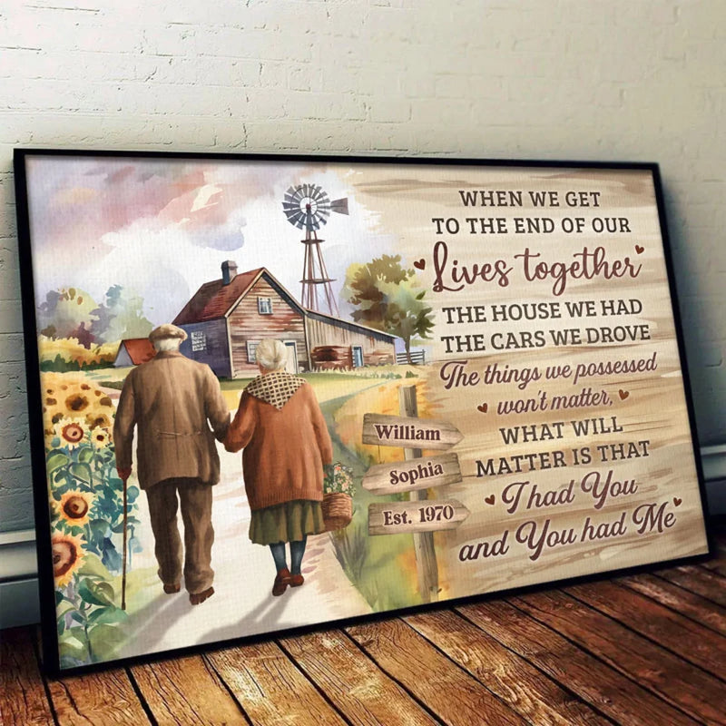 Growing Old With You Is My Favorite Adventure - Couple Personalized Custom Horizontal Poster - Gift For Husband Wife, Anniversary