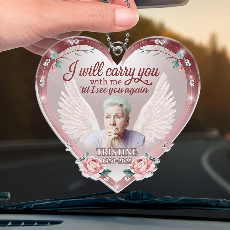 Custom Photo Rest In Peace, Dear Soul - Memorial Personalized Custom Car Ornament - Acrylic Custom Shaped - Sympathy Gift For Family Members