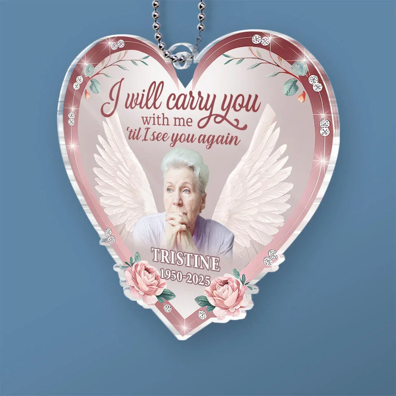 Custom Photo Rest In Peace, Dear Soul - Memorial Personalized Custom Car Ornament - Acrylic Custom Shaped - Sympathy Gift For Family Members