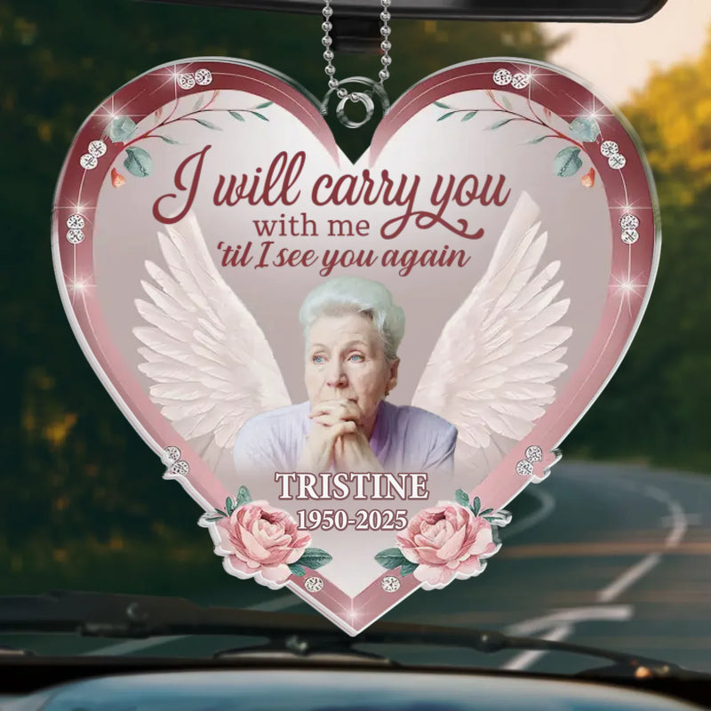 Custom Photo Rest In Peace, Dear Soul - Memorial Personalized Custom Car Ornament - Acrylic Custom Shaped - Sympathy Gift For Family Members