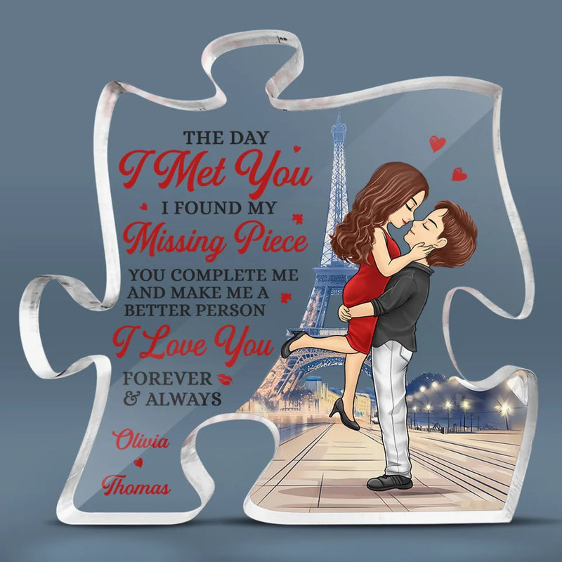 You’re My Favorite Part Of Every Day - Couple Personalized Custom Puzzle Shaped Acrylic Plaque - Gift For Husband Wife, Anniversary