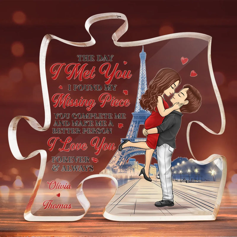 You’re My Favorite Part Of Every Day - Couple Personalized Custom Puzzle Shaped Acrylic Plaque - Gift For Husband Wife, Anniversary