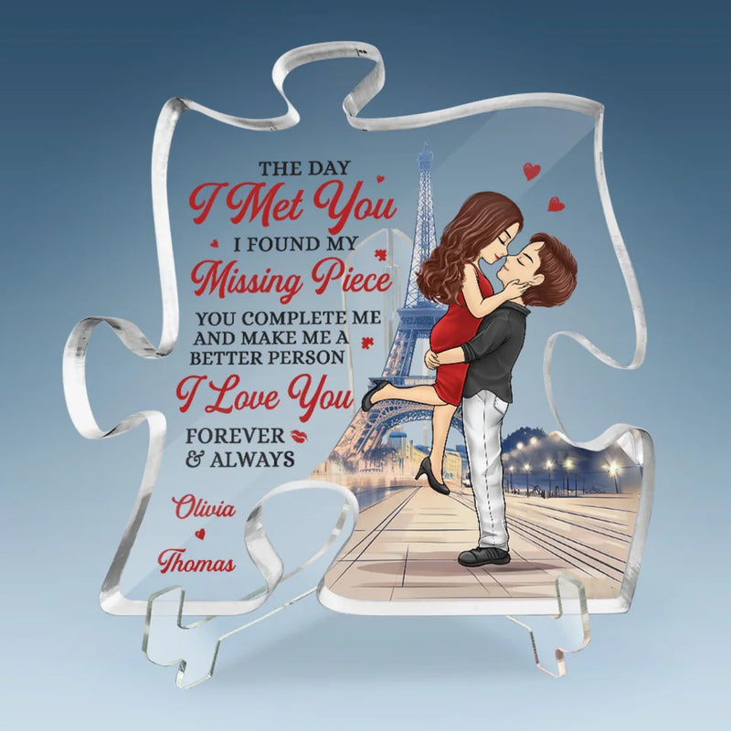 You’re My Favorite Part Of Every Day - Couple Personalized Custom Puzzle Shaped Acrylic Plaque - Gift For Husband Wife, Anniversary