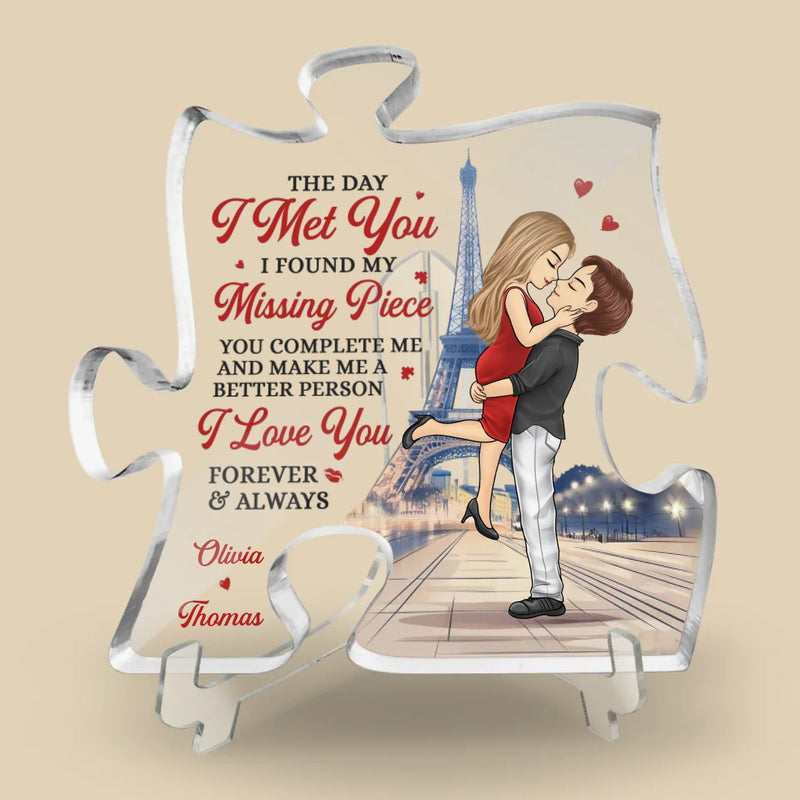 You’re My Favorite Part Of Every Day - Couple Personalized Custom Puzzle Shaped Acrylic Plaque - Gift For Husband Wife, Anniversary