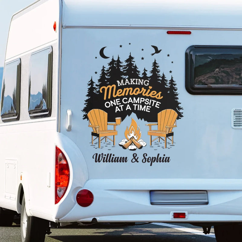 Where The Fire Glows, The Soul Knows - Camping Personalized Custom RV Decal - Gift For Yourself, Best Friends, Siblings, Family Members, Camping Lovers