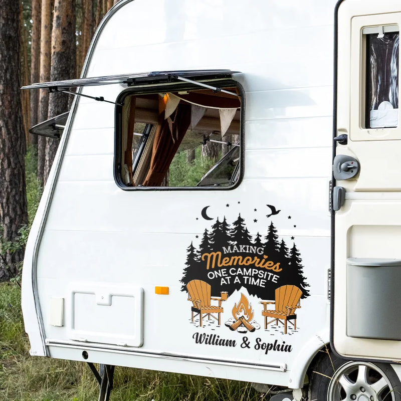 Where The Fire Glows, The Soul Knows - Camping Personalized Custom RV Decal - Gift For Yourself, Best Friends, Siblings, Family Members, Camping Lovers