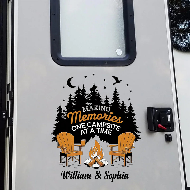 Where The Fire Glows, The Soul Knows - Camping Personalized Custom RV Decal - Gift For Yourself, Best Friends, Siblings, Family Members, Camping Lovers