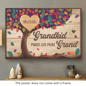 A Garden Of Love Grows In A Grandma's Heart - Family Personalized Custom Horizontal Poster - Gift For Grandma, Grandpa, Grandkid