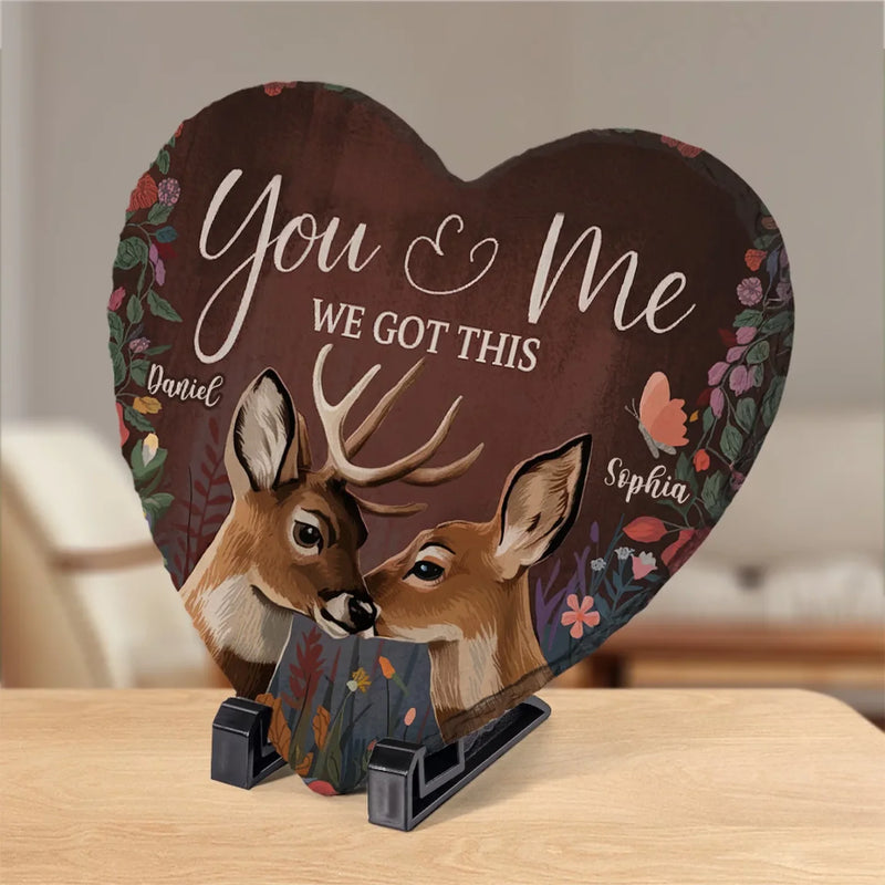 Together, We Are Nature’s Perfect Pair - Couple Personalized Custom Heart Shaped Stone With Stand - Gift For Husband Wife, Anniversary