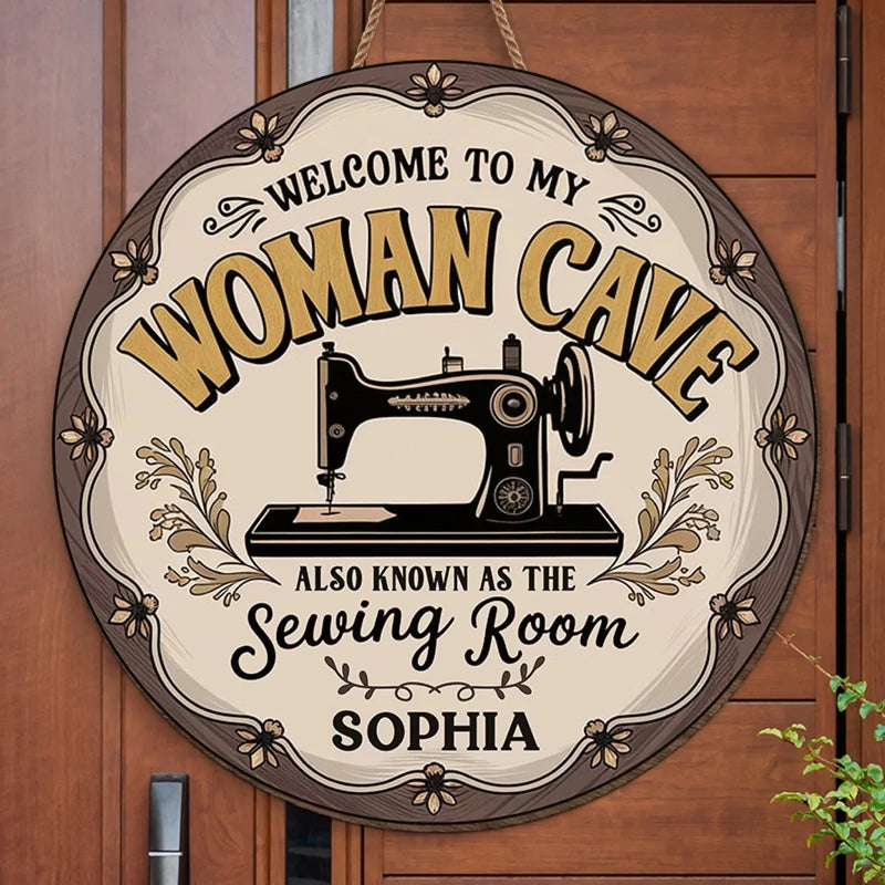 Welcome To My Sewing Room - Family Personalized Custom Shaped Home Decor Wood Sign - House Warming Gift For Yourself, Best Friends, Siblings, Family Members