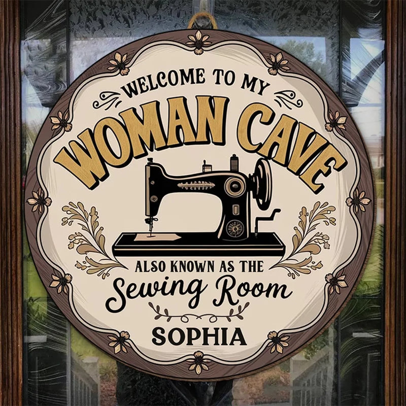 Welcome To My Sewing Room - Family Personalized Custom Shaped Home Decor Wood Sign - House Warming Gift For Yourself, Best Friends, Siblings, Family Members