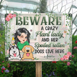 In A World Of Plants And Paws - Dog Personalized Custom Home Decor Metal Sign - House Warming Gift For Pet Owners, Pet Lovers