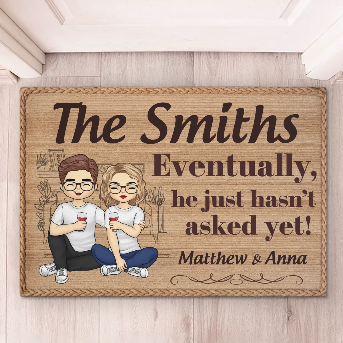 A Perfect Match, Now And Forever - Couple Personalized Custom Home Decor Decorative Mat - House Warming Gift For Husband Wife, Anniversary