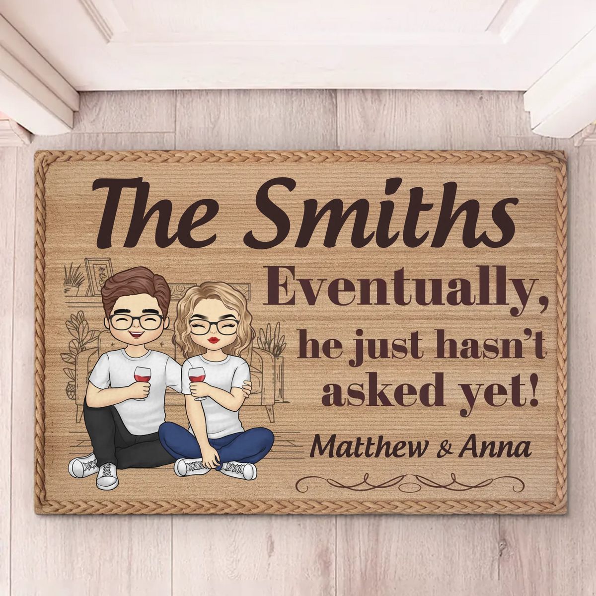 A Perfect Match, Now And Forever - Couple Personalized Custom Home Decor Decorative Mat - House Warming Gift For Husband Wife, Anniversary