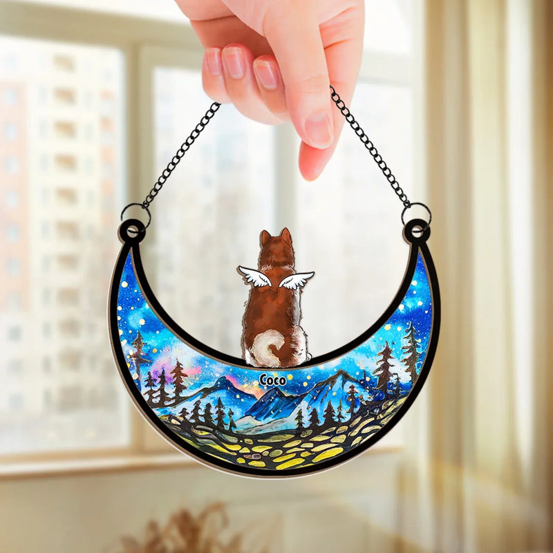 Your Purrs Echo In Our Memories - Memorial Personalized Window Hanging Suncatcher Ornament - Sympathy Gift For Pet Owners, Pet Lovers