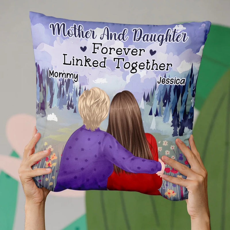 Forever Tied By Unconditional Love - Family Personalized Custom Pillow - Gift For Mom, Daughter