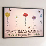 When Love Grows Here - Family Personalized Custom Horizontal Poster - Gift For Mom, Grandma