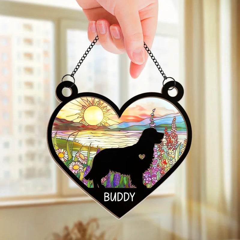 A Furry Friend, A Love That Never Fades - Memorial Personalized Window Hanging Suncatcher Ornament - Sympathy Gift For Pet Owners, Pet Lovers