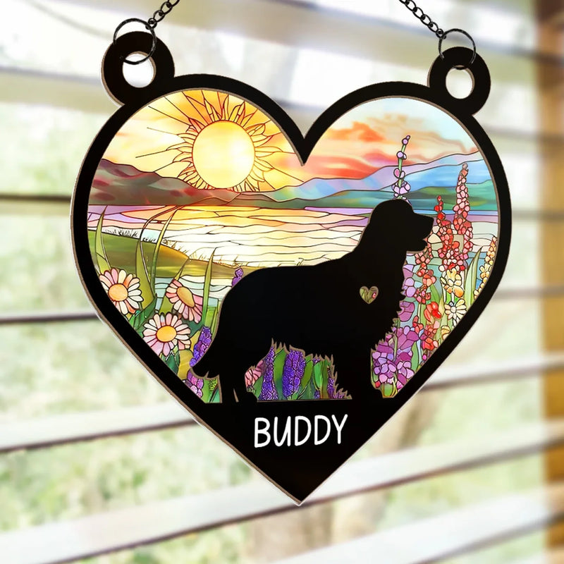 A Furry Friend, A Love That Never Fades - Memorial Personalized Window Hanging Suncatcher Ornament - Sympathy Gift For Pet Owners, Pet Lovers