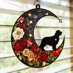 Custom Dog Name Floral Moon Gifts for Dog Lovers - Personalized Suncatcher Ornament