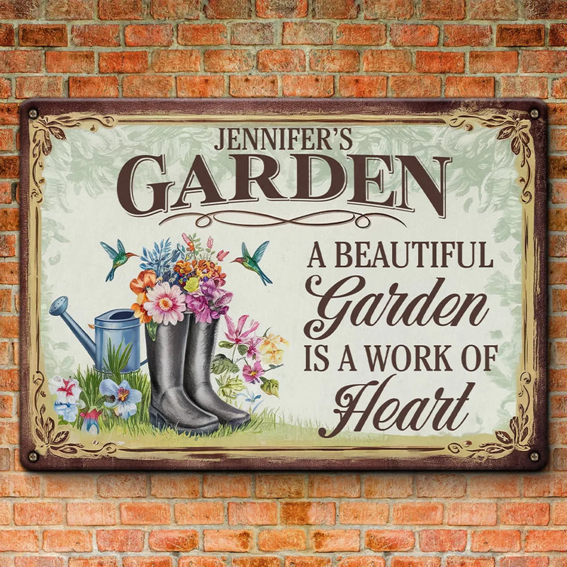 My Love Plants The Whole Garden - Family Personalized Custom Home Decor Metal Sign - Gift For Yourself, Best Friends, Siblings, Family Members