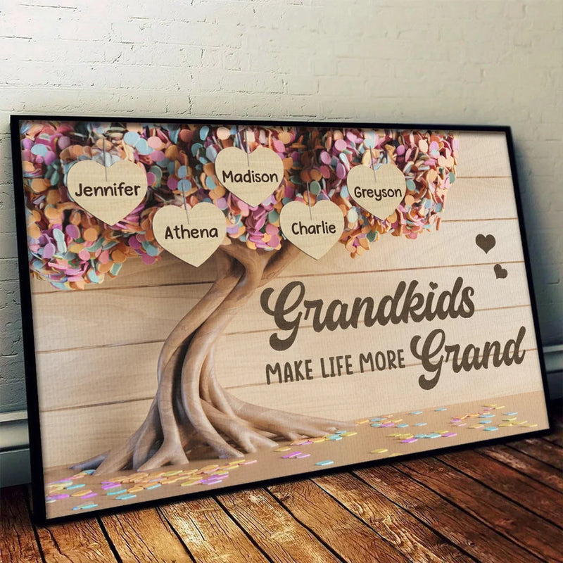 Together We Make A Family - Family Personalized Custom Horizontal Poster - Gift For Grandma, Grandpa, Grandkid