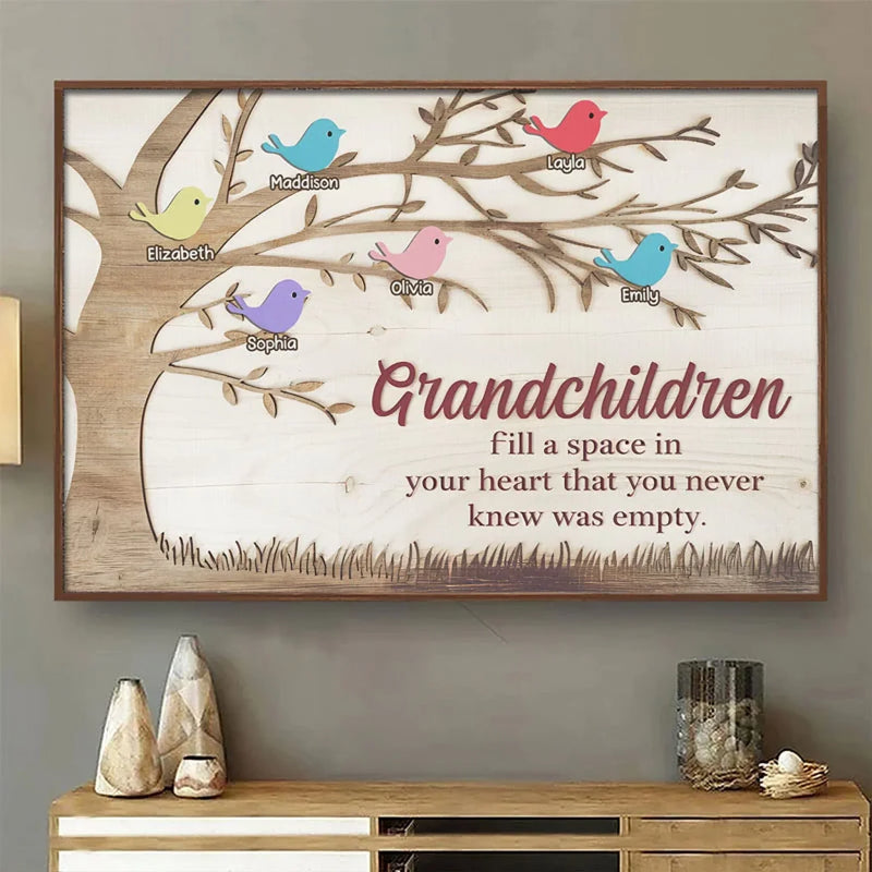 They Bring Love Where There Was None - Family Personalized Custom Horizontal Poster - Gift For Grandma, Grandpa, Grandkid