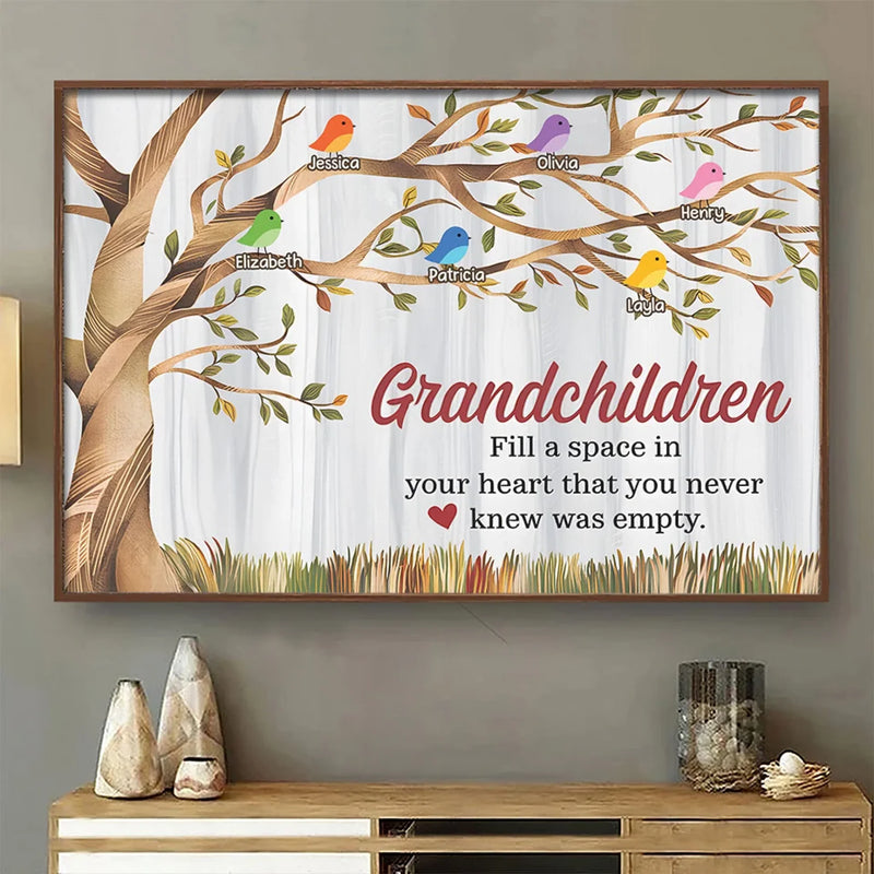 Grandkids Make Life’s Moments Magical - Family Personalized Custom Horizontal Poster - Gift For Grandma, Grandpa, Grandkid