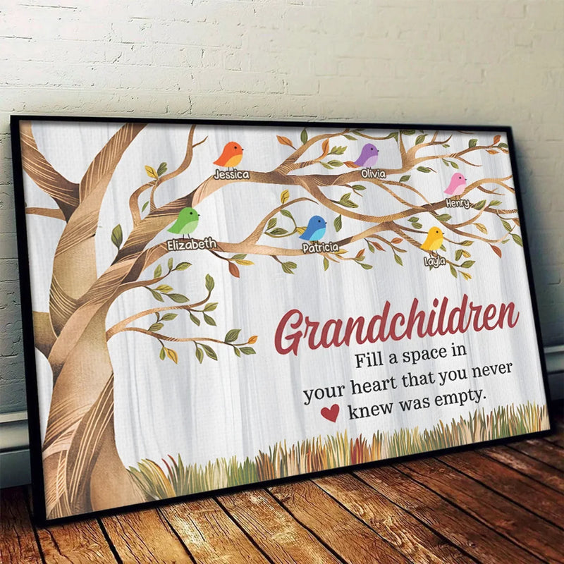 Grandkids Make Life’s Moments Magical - Family Personalized Custom Horizontal Poster - Gift For Grandma, Grandpa, Grandkid