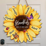 Love Grows Grander With Grandchildren - Family Personalized Custom Shaped Home Decor Wood Sign - House Warming Gift For Grandma, Grandpa