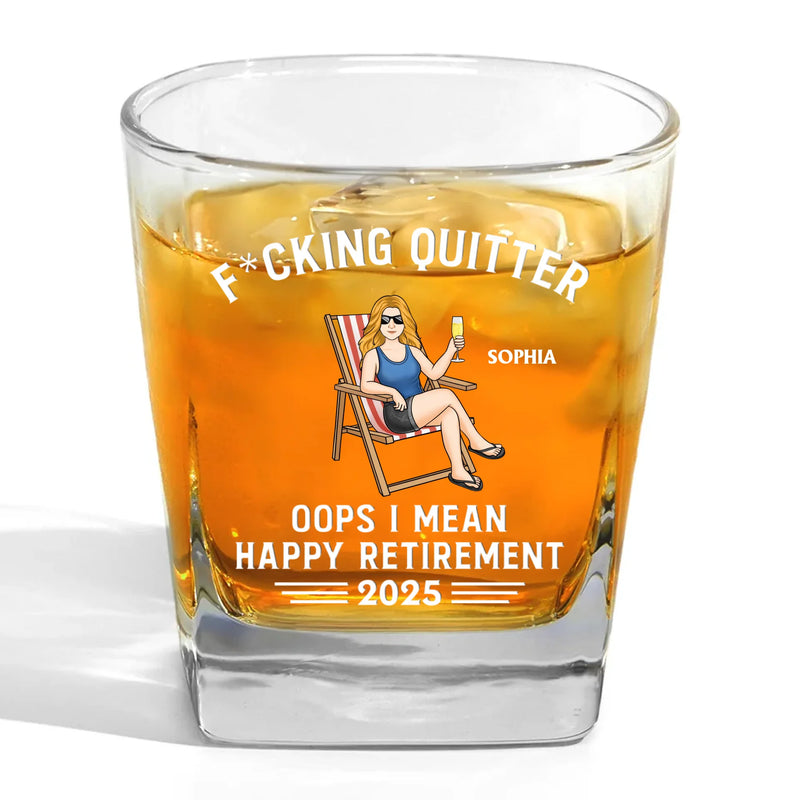 Celebrate The Joy Of Relaxation - Coworker Personalized Custom Square Whiskey Glass - Appreciation, Retirement Gift For Coworkers, Work Friends, Colleagues