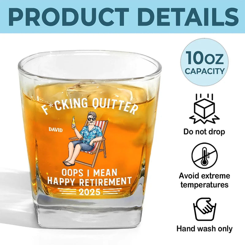 Celebrate The Joy Of Relaxation - Coworker Personalized Custom Square Whiskey Glass - Appreciation, Retirement Gift For Coworkers, Work Friends, Colleagues