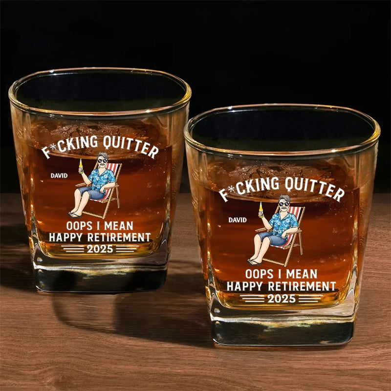 Celebrate The Joy Of Relaxation - Coworker Personalized Custom Square Whiskey Glass - Appreciation, Retirement Gift For Coworkers, Work Friends, Colleagues